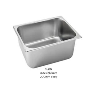KN S/S Gastronorm(GN) Pan 1/2GN 325x265mm 200mm Deep