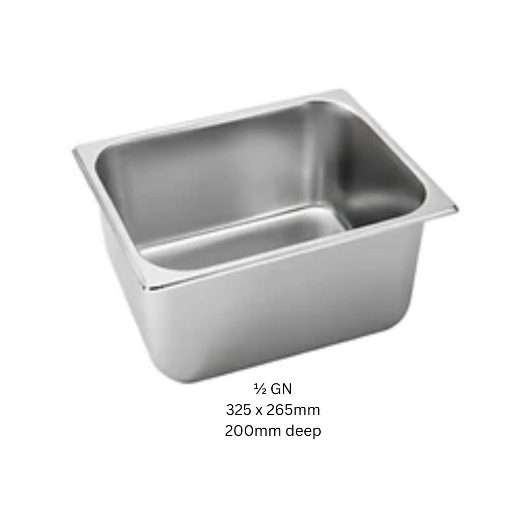 KN S/S Gastronorm(GN) Pan 1/2GN 325x265mm 200mm Deep