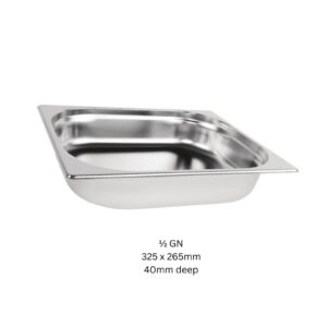 KN S/S Gastronorm(GN) Pan 1/2GN 325x265mm 40mm Deep