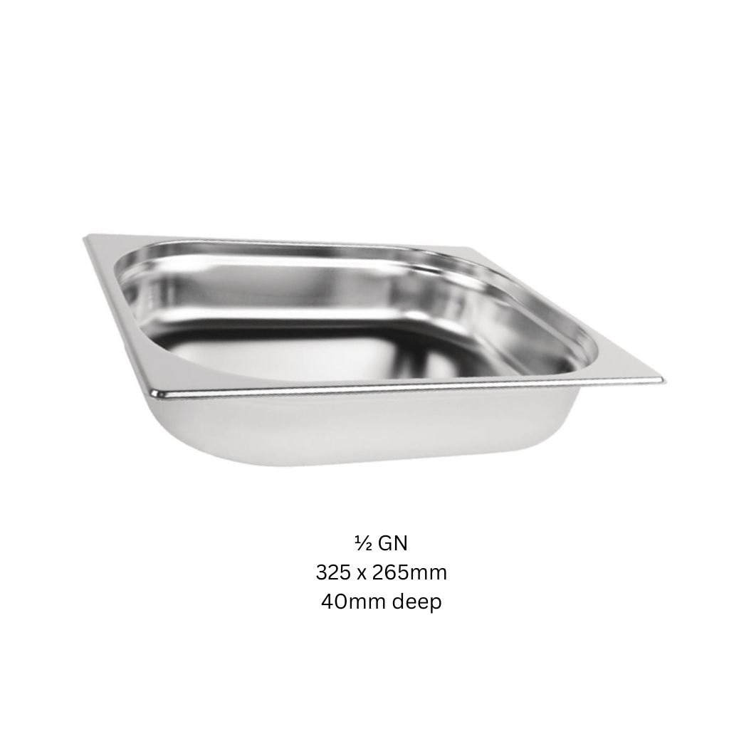 KN S/S Gastronorm(GN) Pan 1/2GN 325x265mm 40mm Deep