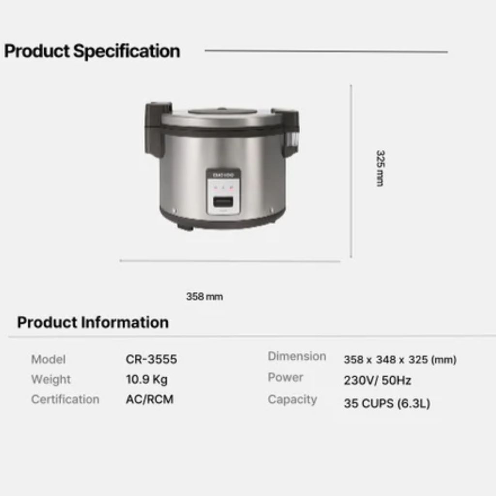 cuckoo commercial rice cooker dimensions and specifications