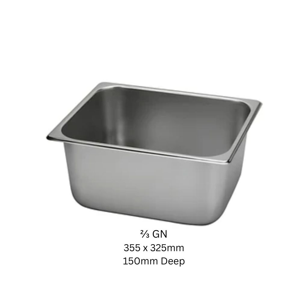 KN S/S Gastronorm(GN) Pan 2/3GN 355x325mm 150mm Deep