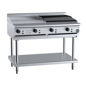 B+S BT-GRP6-CBR6 600mm Grill Plate & 600mm Char Broiler on Stand