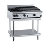 B+S BT-SB2-CBR6 Two Open Burners & 600mm Char Broiler on Stand 900mm