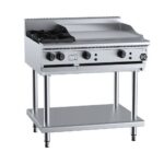 B+S BT-SB2-GRP6 Two Open Burners & 600mm Grill Plate on Stand 900mm