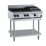 B+S BT-SB4-CBR3 4 Open Burners & 300mm Char Broiler on Stand