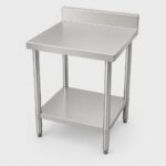 Kitchenknock 600mm Stainless Steel Bench with Splashback 600mm Deep