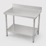 Kitchenknock 900mm Stainless Steel Bench with Splashback 600mm Deep