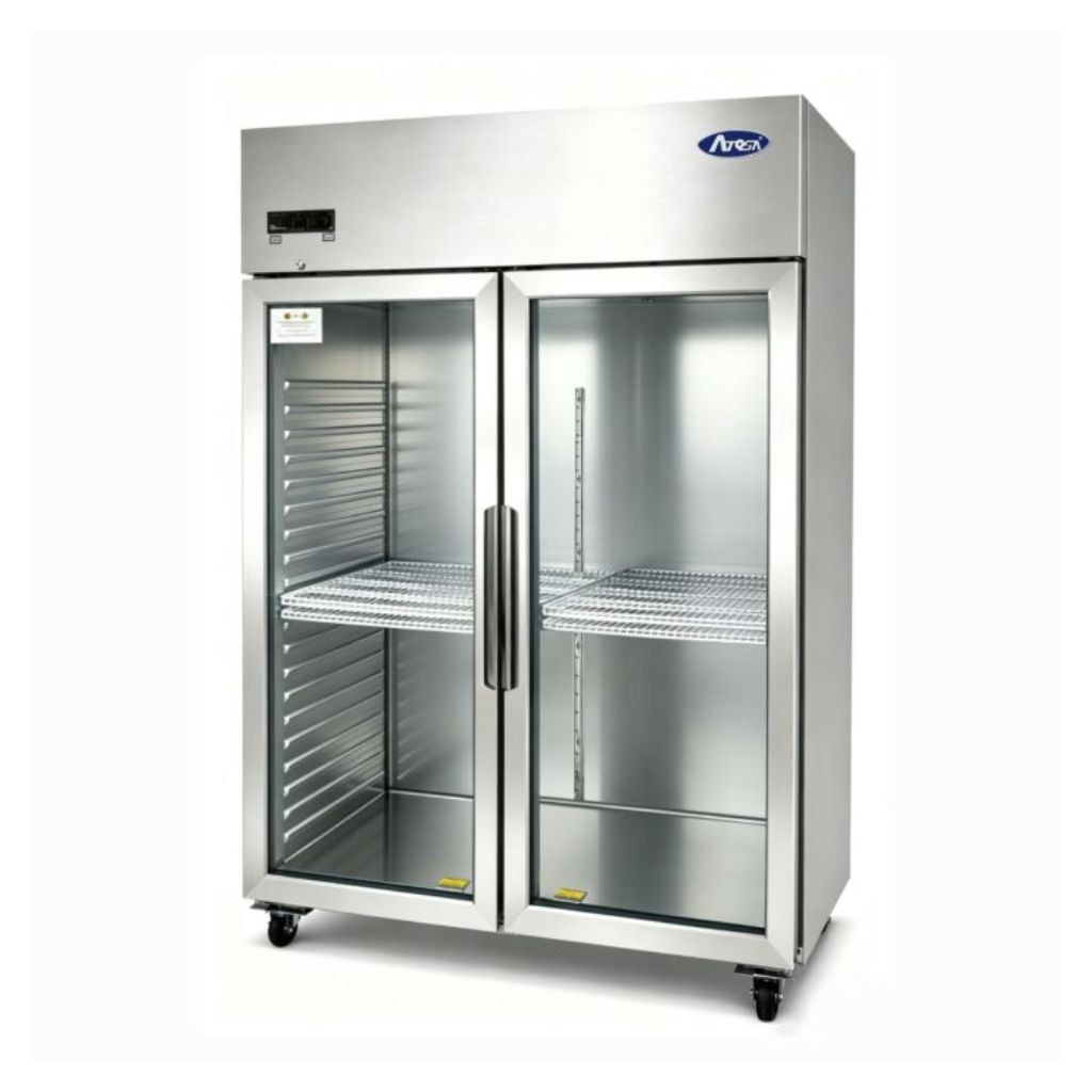 Atosa JCF80RSGR Double Glass Door Upright Fridge 1090L
