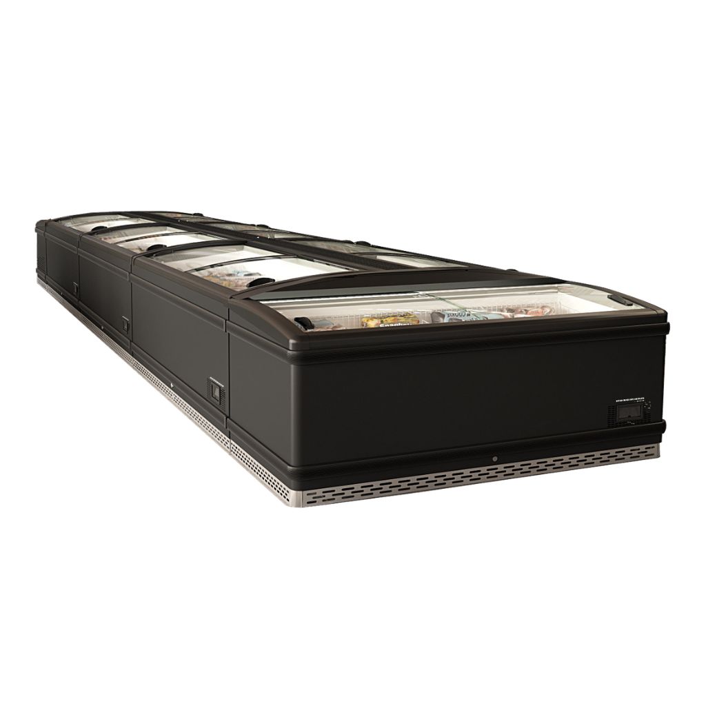 hussmann arch series island freezers in a module