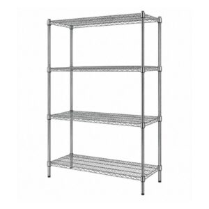 4 Tier Carbon Steel Wire Kitchen Shelf 1219 × 355 × 1828 mm