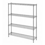 4 Tier Carbon Steel Restaurant Kitchen Shelf 1524 × 355 × 1828 mm