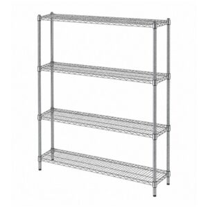 4 Tier Carbon Steel Restaurant Kitchen Shelf 1524 × 355 × 1828 mm