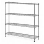 4 Tier Carbon Steel Restaurant Kitchen Shelf 1828 × 355 × 1828 mm