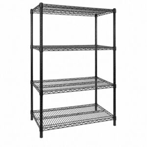 915mm 4 Tier Black Storage Kitchen Shelf 610D × 1880H mm