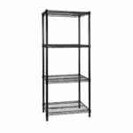 610mm Black Plasticised Kitchen Shelving 4 Tier 457D × 1880H mm