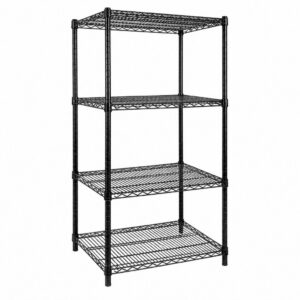 4 Tier Black Storage Kitchen Shelving 610W × 610D × 1880H mm